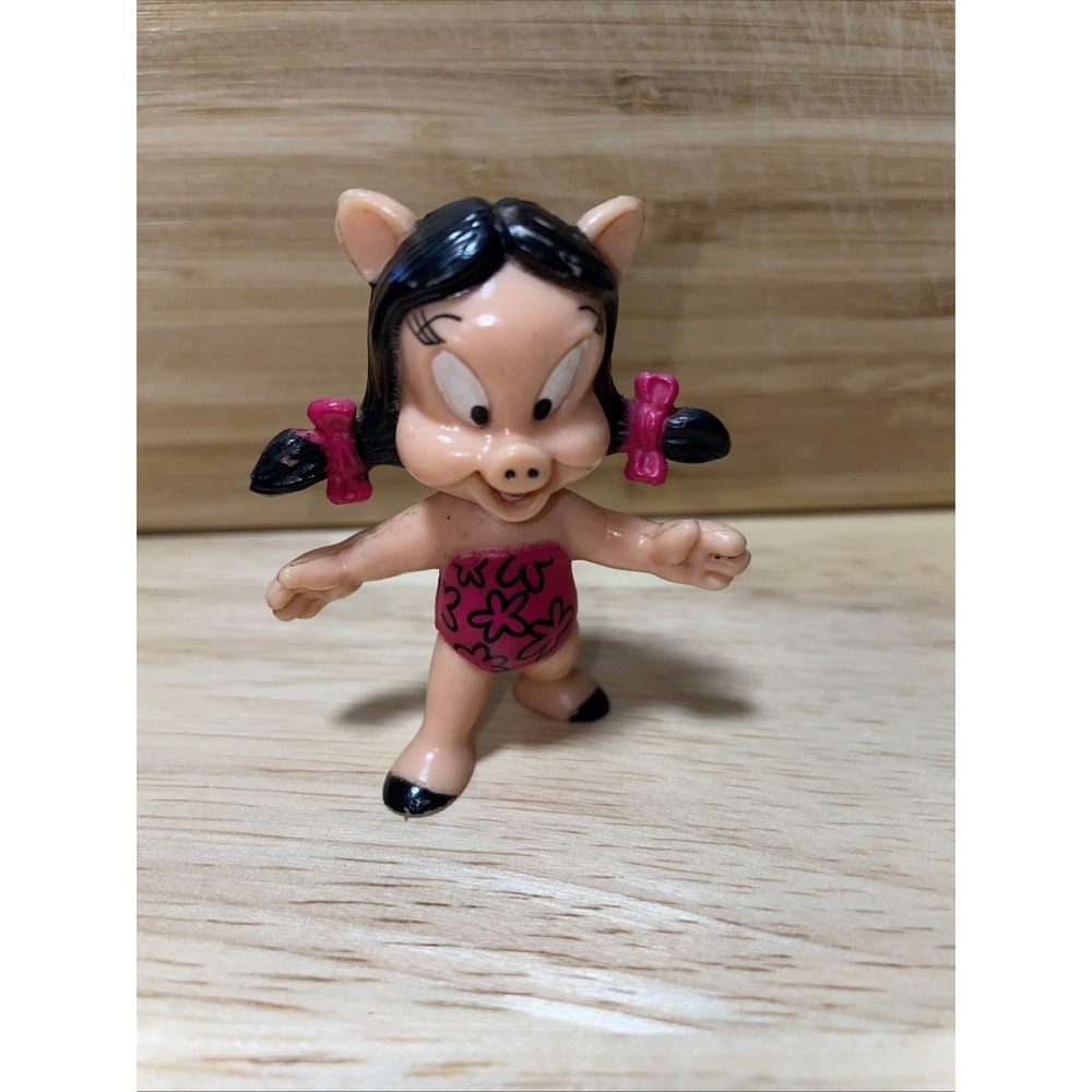 Vintage Petunia Pig Looney Tunes PVC Figure Pink Swimsuit Warner Bros Toy